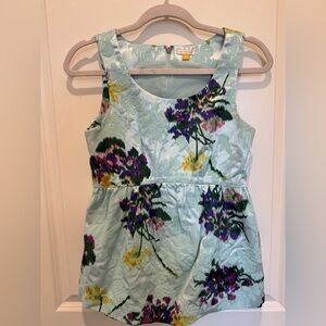 Anthropologie Leifsdottir Brocade Peplum Floral Sleeveless Top